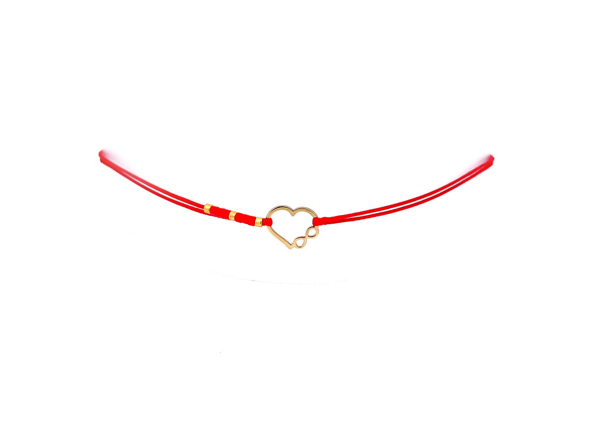 Bratara inima cu infinit din aur 14 K
