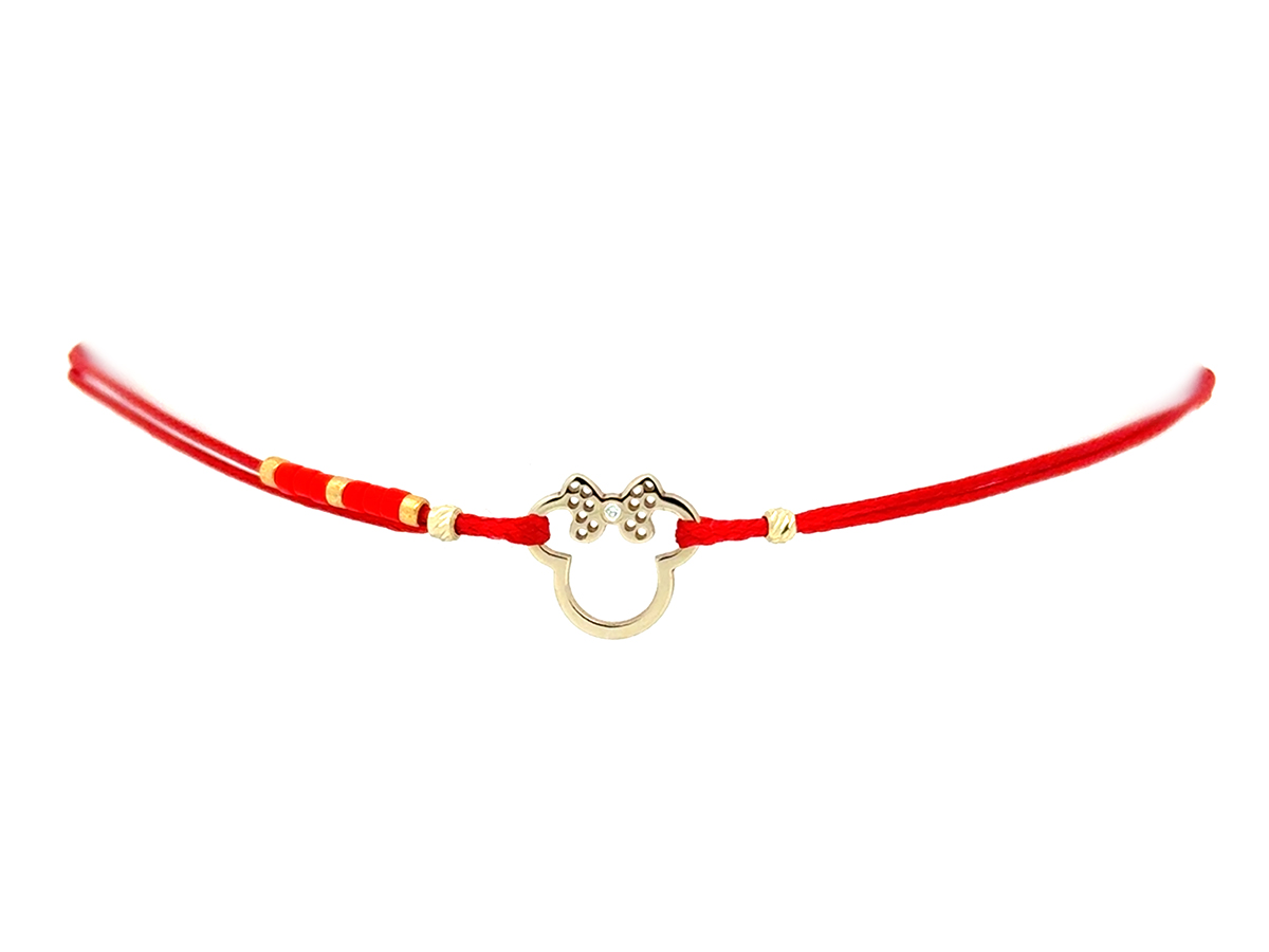 Bratara cu Minnie din aur 14 k cu Diamant