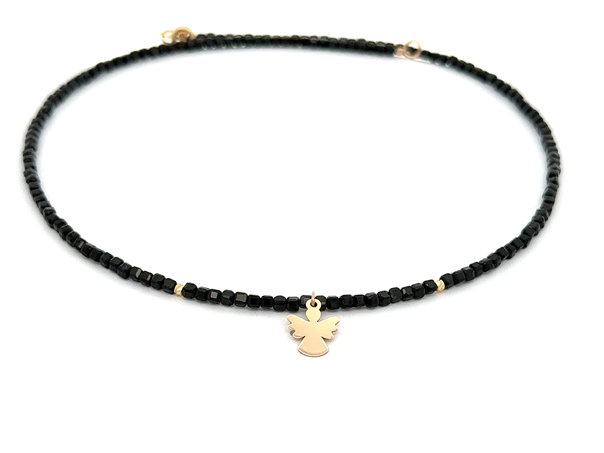 Colier cu inger din aur 14 K si spinel
