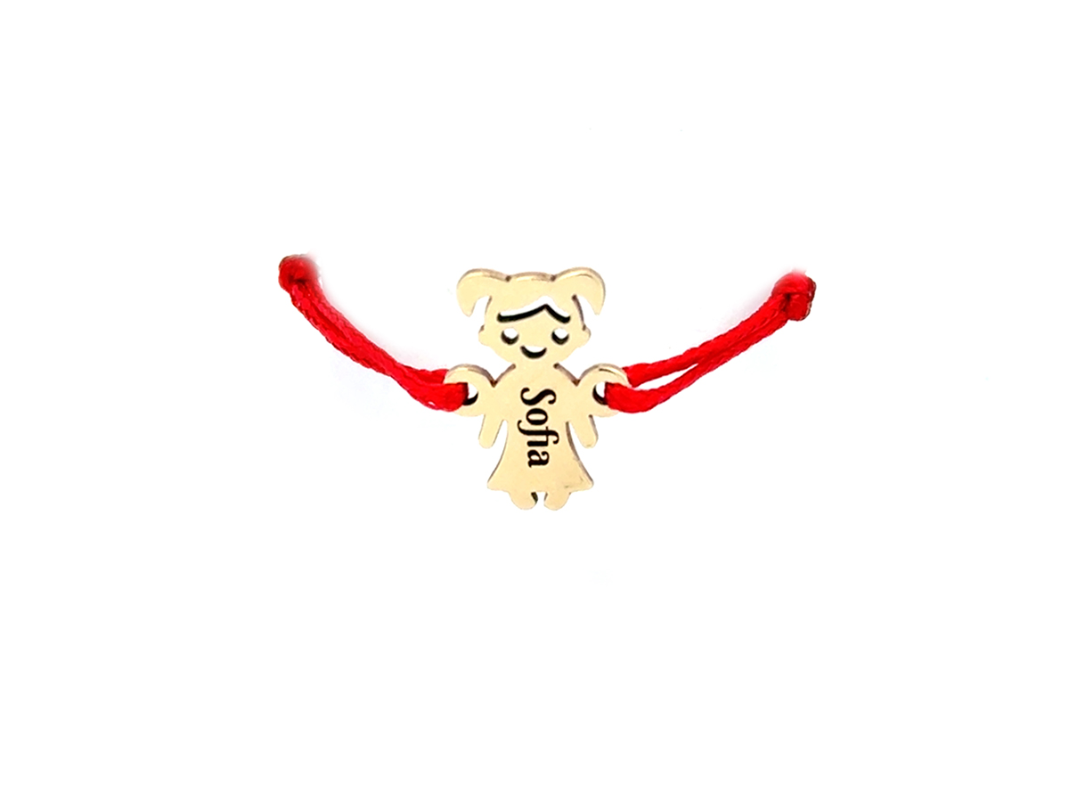 Bratara figurina fetita din aur 14 K