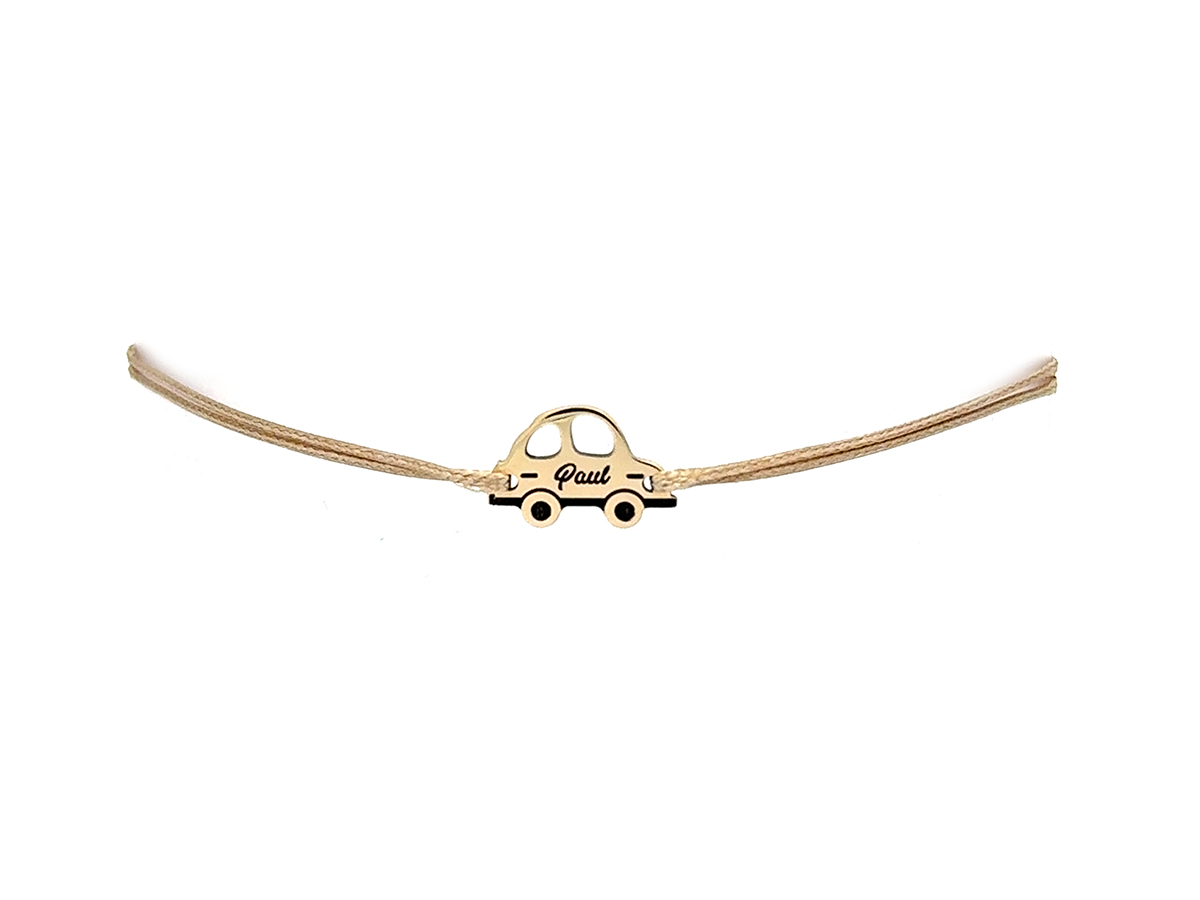 Bratara cu masina din aur 14 K personalizata