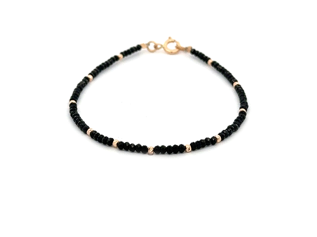 Bratara cu spinel disc si sfere din aur 14 K