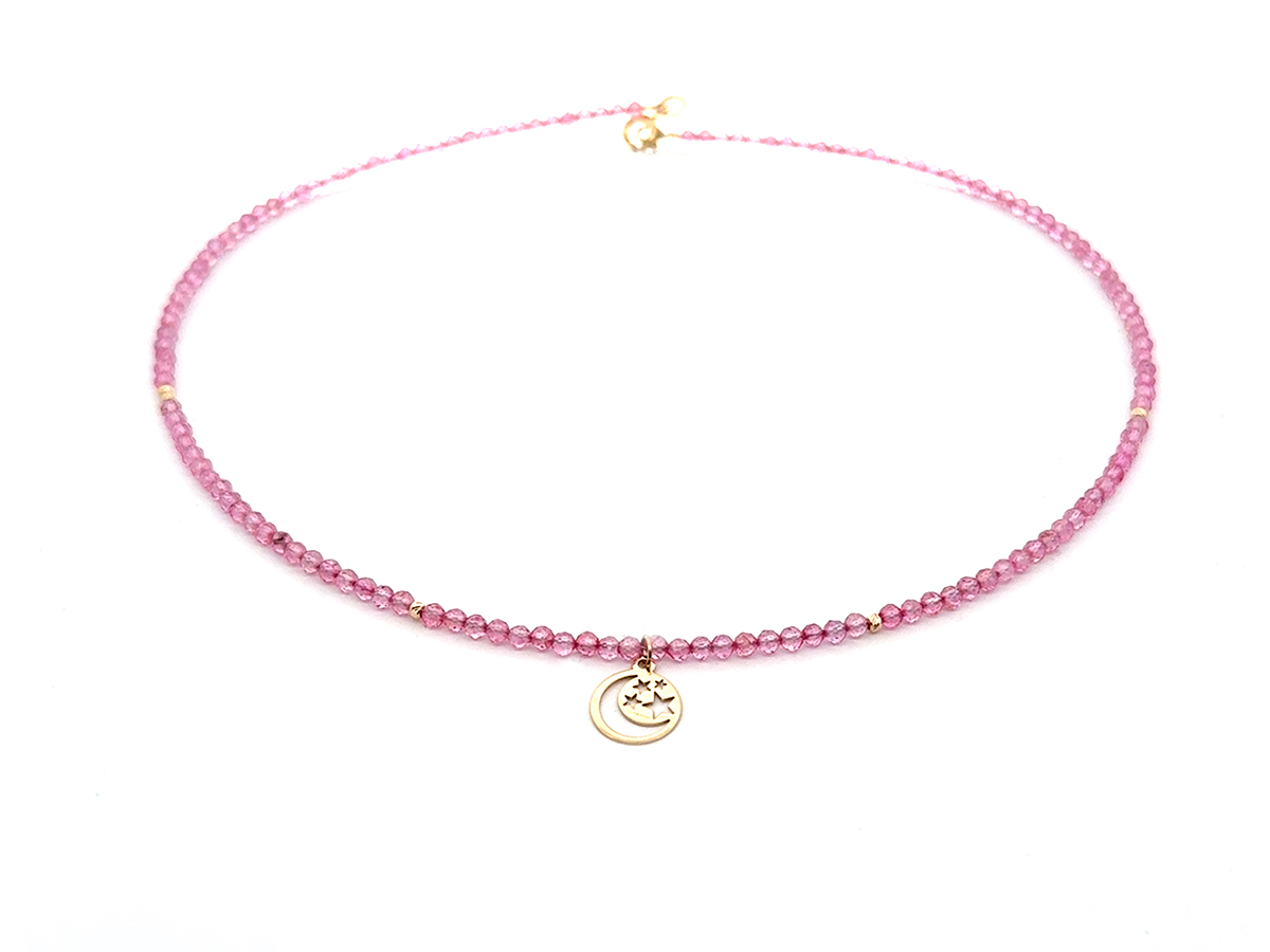 Colier cu luna si stele din aur 14 K