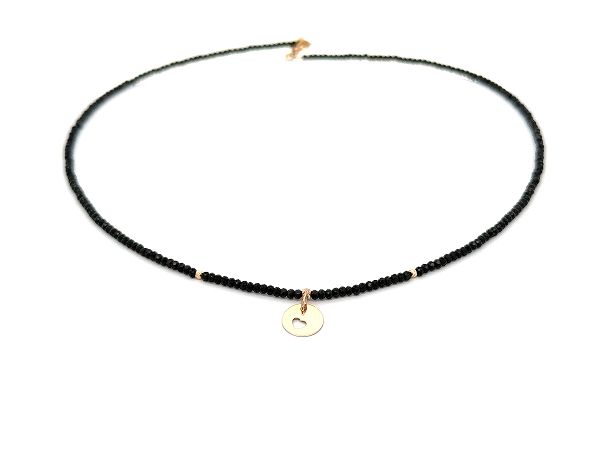 Colier spinel si pandant banut din aur 14 K